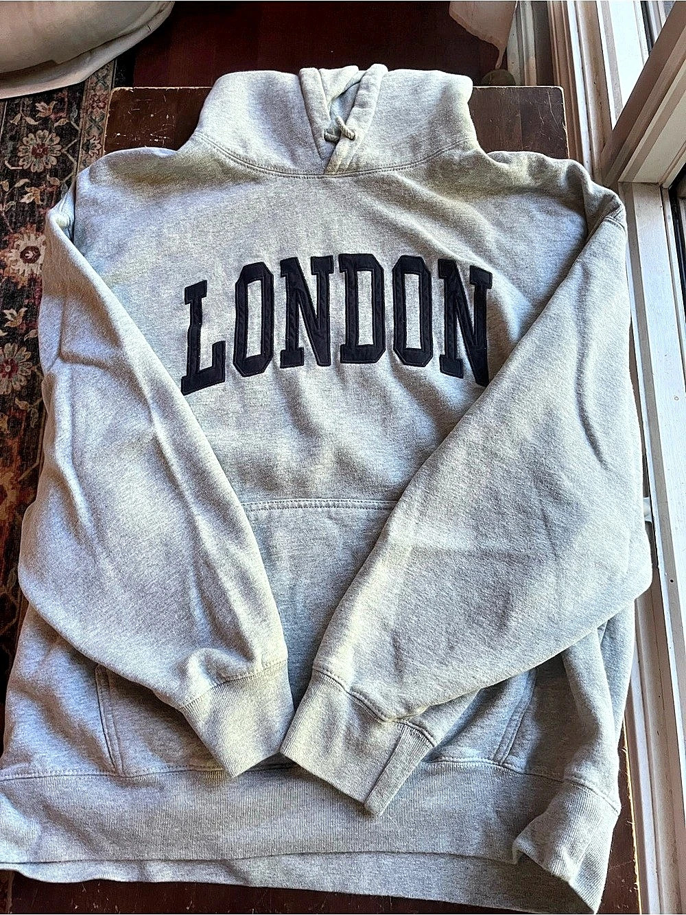 Brandy Melville Athletic London Graphic Hoodie in Gray